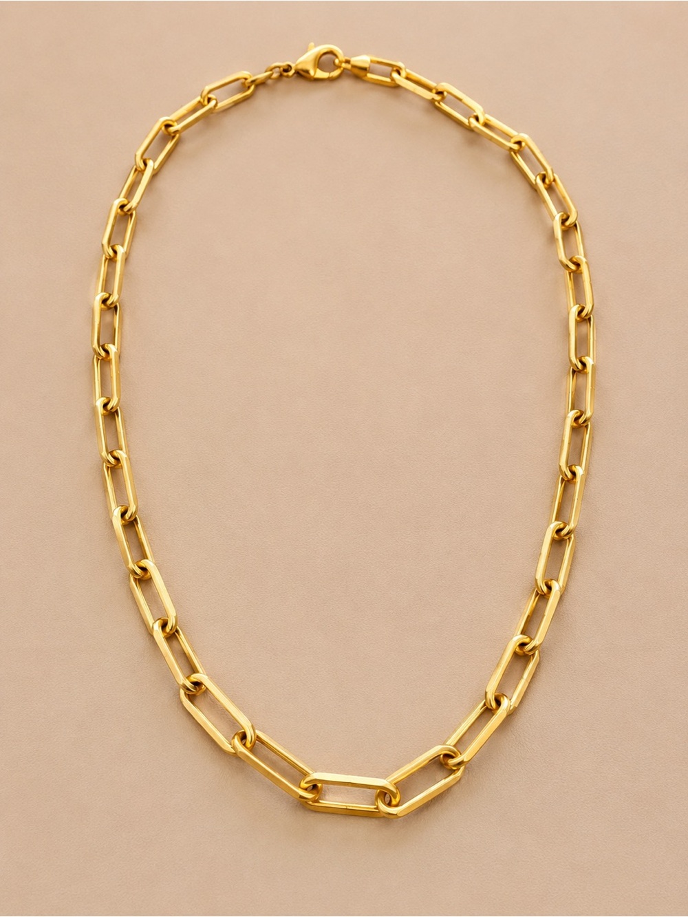 Modern Gold Link Paperclip Necklace